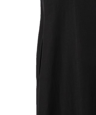 BEIGE， BERNARD / リネン混 フロントジップ スタンドカラードレス Black