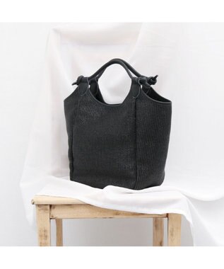 UNBILLION カシュカシュ cachecache / ポリプロピレンシート牛革付属トートバッグ ブラック