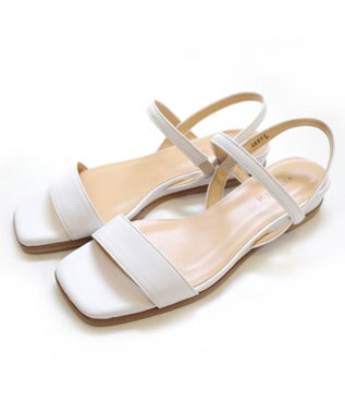 Pointer 日本製 本革バックストラップサンダル ホワイト