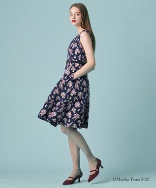 【洗える！】FOUR FLOWERS ROSE ドレス, ネイビー系7, 0