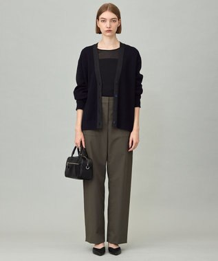 ICB 【洗える】ストレッチピーチツイル バレルパンツ カーキ系