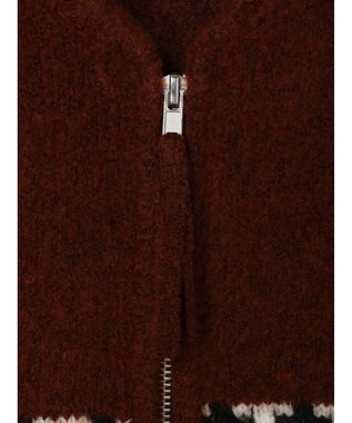 CRAFT STANDARD BOUTIQUE オルテガ柄ニットＺＩＰブルゾン Brown