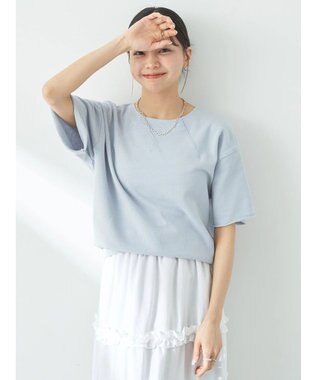 earth music&ecology デザインネックウラケプルオーバー Sax