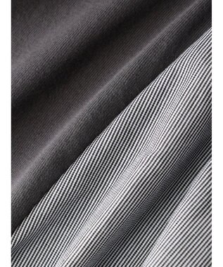 Green Parks 脇リボン５分袖布帛ドッキングプルオーバー Gray