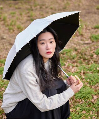 AURORA 【WEB限定】パール晴雨兼用傘（1段スライドショート） サックス