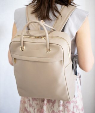 style code 【MERCURYDUO/マーキュリーデュオ】メタルアイレット　2WAY ラージリュック　推し活大容量バッグ ベージュ