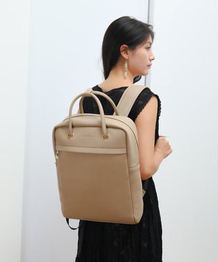 style code 【MERCURYDUO/マーキュリーデュオ】メタルアイレット　2WAY ラージリュック　推し活大容量バッグ ベージュ