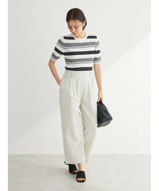 Green Parks インド 綿麻フロントタックパンツ Natural