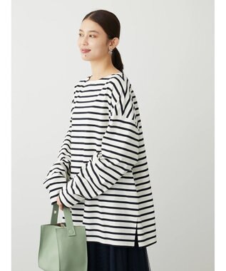 Green Parks ボーダーゆるチュニック Off White