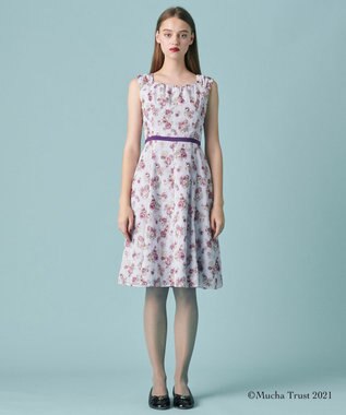 【洗える！】FOUR FLOWERS ROSE ドレス, ネイビー系7, 0