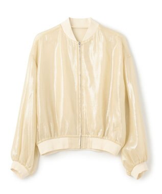 NAVE 【Nave・シアー素材】ラメボイル ブルゾン アイボリー系