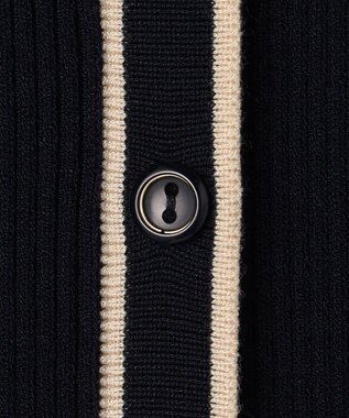 ANY SIS L バイカラーデザインニット ワンピース ネイビー×ライトベージュ