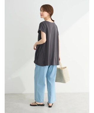 Green Parks 脇プリーツドッキングチュニック Charcoal Gray