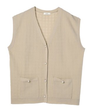 earth music&ecology パールボタンスポンディッシュベスト Beige
