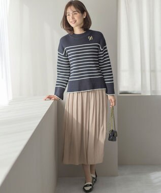 組曲 L 【WEB限定カラーあり】ギャザーライトデシン パンツ ベージュ系