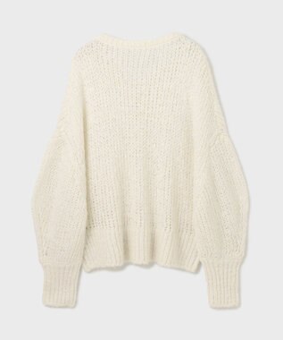 GRACE CONTINENTAL スパンコール畦ニットトップ ホワイト