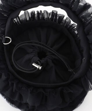 LA BAGAGERIE 【MONICA】チュールフリル2WAYバッグ ブラック