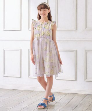 ANY KIDS アジサイ ワンピース ラベンダー系