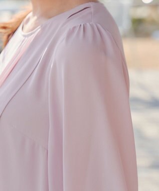 Tiaclasse L ラップ風ジョーゼットチュニック ピンク