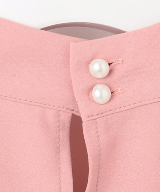 Feroux 【洗える】ペプラム ボウタイブラウス ピンク系