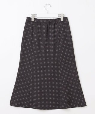 J.PRESS LADIES 【洗える】シュリンクデシン ジオメトリックプリント スカート ネイビー系5