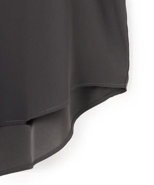 ICB L 【6/12-6/28期間限定・受注生産・WEB限定】BackSatinAmunzen キーネックブラウス チャコール×ブラック