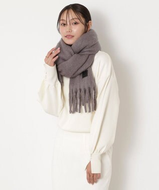 MOONBAT 【WEB限定】FURLA ウール混シャギー無地マフラー/幅40cm