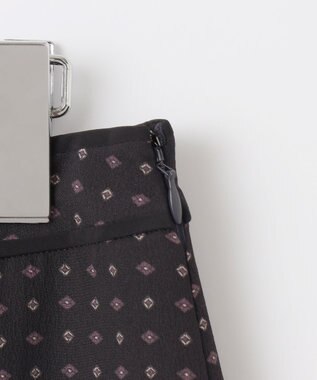 J.PRESS LADIES 【洗える】シュリンクデシン ジオメトリックプリント スカート ネイビー系5