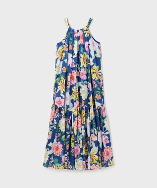 GRACE CONTINENTAL フラワープリントキャミドレス ブルー