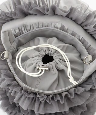 LA BAGAGERIE 【MONICA】チュールフリル2WAYバッグ グレー