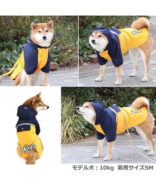 PET PARADISE  Ｌｅｅ 配色 レインパーカー 中型犬 大型犬 -