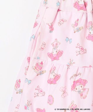 ANY KIDS 【マイメロディ＆クロミ×ANY KIDS】総柄 ティアードスカート ピンク×マイメロディ
