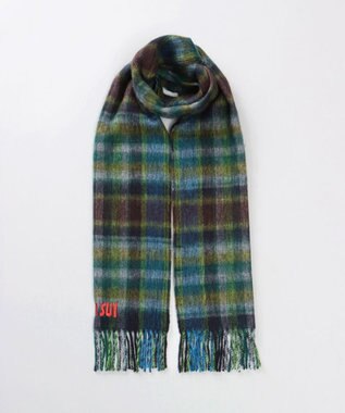 AURORA 【 ANNA SUI（アナ スイ）】ウールチェックマフラー(WASH) ブラック