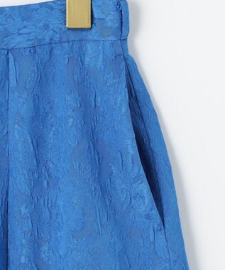 組曲 S 【WEB限定】エアリーフラワージャガード フレアスカート ブルー系