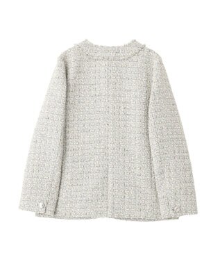 YECCA VECCA ノーカラーツイードジャケット Gray