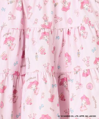 ANY KIDS 【マイメロディ＆クロミ×ANY KIDS】総柄 ティアードスカート ピンク×マイメロディ