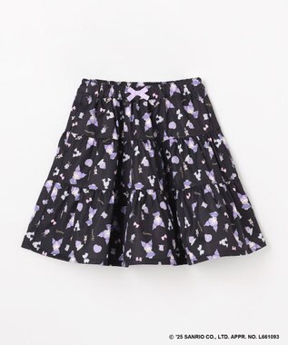 ANY KIDS 【マイメロディ＆クロミ×ANY KIDS】総柄 ティアードスカート ブラック×クロミ