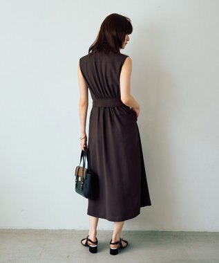 YECCA VECCA 【UVカット/接触冷感】トレンチジレワンピース Brown