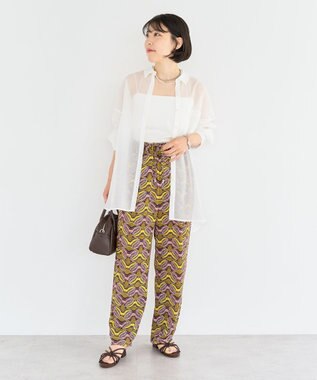 Green Parks 　・ＥＬＥＮＣＡＲＥ　ＤＵＥ　ラメシアー長袖シャツ Charcoal Gray