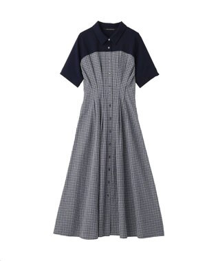 YECCA VECCA ハーフスリーブベアドッキングワンピース Check