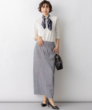 23区 L 【先行予約】プレミアムビオコットン クルーネック ニット ホワイト系