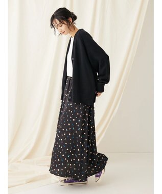 CRAFT STANDARD BOUTIQUE Ｖネックアウトリンキングカーディガン Black