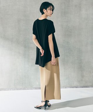 UNFILO L 【WEB限定カラー】スゴ機能美ニット Iラインスカート [WEB限定]サンドベージュ