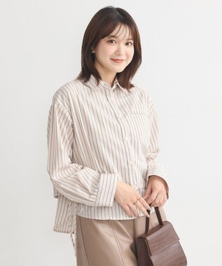 earth music&ecology Ｓｅｔ２点　ドロストショートシャツ＋キャミブラウス Beige