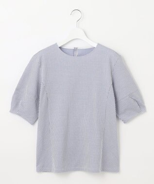 J.PRESS LADIES L 【WEB限定カラーあり・抗菌消臭・吸水速乾】サッカージャージー ボリュームスリーブ カットソー ブルー系1