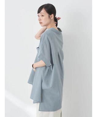 earth music&ecology 配色ステッチＢＩＧシャツ Gray