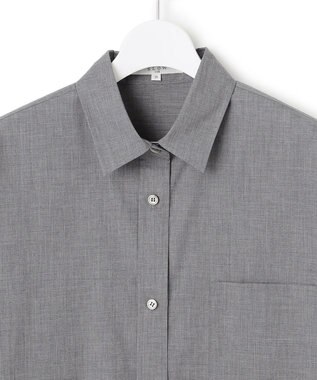 23区 【SLOW/一部店舗限定】ライトタンブラータフタ バックボタン シャツ ライトグレー系