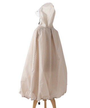 MOONBAT 【撥水】FLAT PURE サイクル レインポンチョ ボーダー 自転車 収納袋付き ベージュ