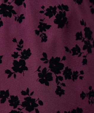 Tiaclasse 【洗える】フロッキースカート ボルドー(花柄）