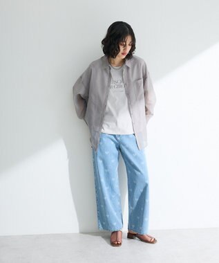Green Parks 　・ＥＬＥＮＣＡＲＥ　ＤＵＥ　ラメシアー長袖シャツ Charcoal Gray